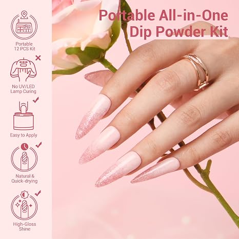 Gentle Lady - 12Pcs Dip Powder Nail Kit Starter Kit