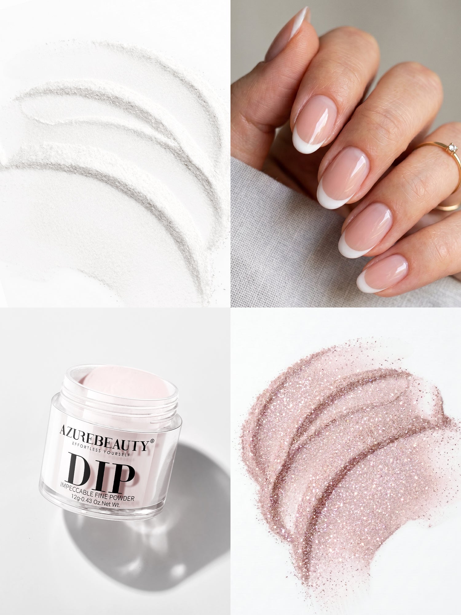 Apricot Glitter Nude Pink - 31Pcs Dip Powder Nail Kit Starter Kit