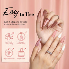 Apricot Glitter Nude Pink - 31Pcs Dip Powder Nail Kit Starter Kit