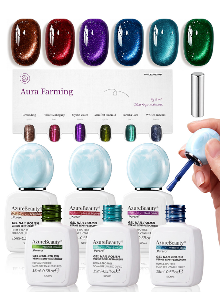 Purera HEMA&TPO-Free Gel Nail Polish Set– Aura Farming